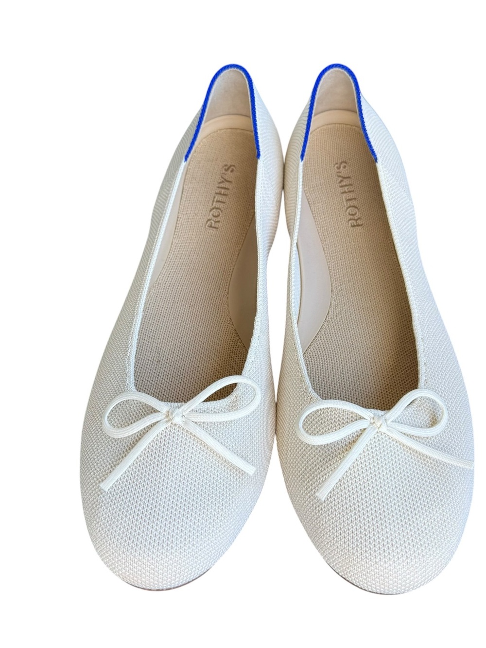 Rothy's Women's White Knit Ballet Flats